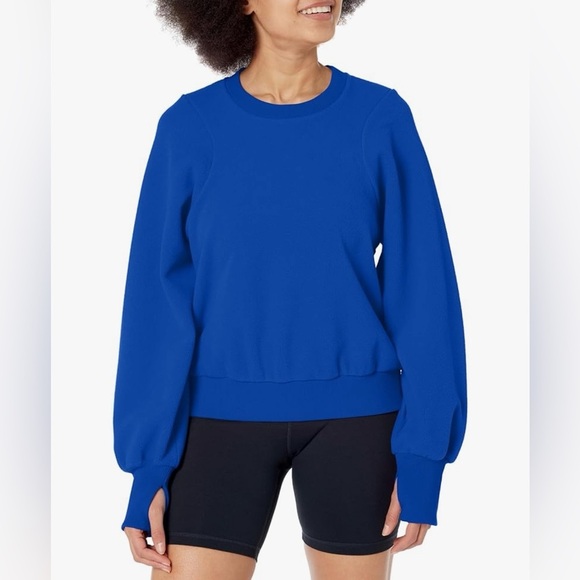 Sweaty Betty Compass Sherpa Fleece Pullover Sweatshirt 6 Small royal blue crew - Picture 1 of 10